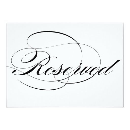 Black Elegant Calligraphy Script Reserved Wedding Card | Zazzle