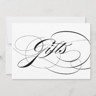 Black Elegant Calligraphy Wedding Gifts Sign