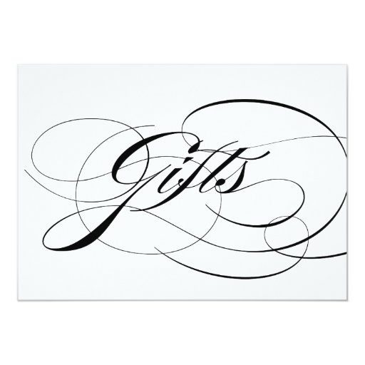 Black Elegant Calligraphy Wedding Gifts Sign Card | Zazzle