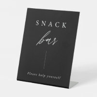 Black Elegant Calligraphy Wedding Snack Bar Sign