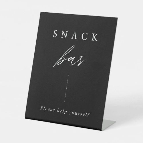 Black Elegant Calligraphy Wedding Snack Bar Sign