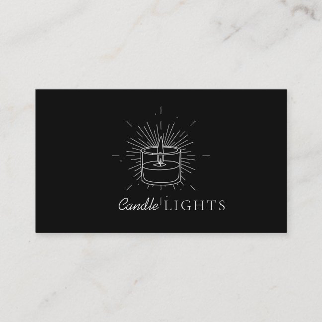 Black Elegant Candle Business Card