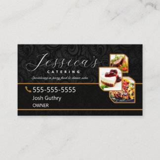 Black Elegant Catering Business Card