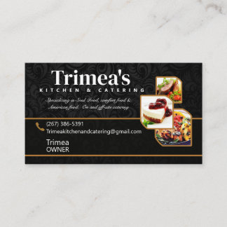 Black Elegant Catering Business Card