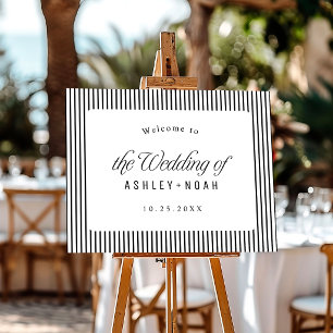 Black Elegant Classy Script Wedding Welcome Sign