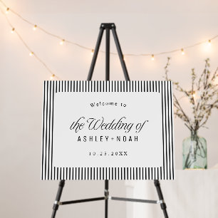 Black Elegant Classy Script Wedding Welcome Sign