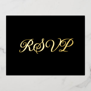 Black Elegant Co-Starring Foil RSVP Card