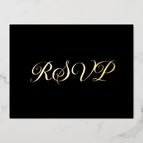 Black Elegant Co_Starring Foil RSVP Card