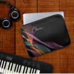 Black elegant colorful wavy  laptop sleeve<br><div class="desc">Black elegant colorful wavy laptop sleeve. Perfect for gift.</div>