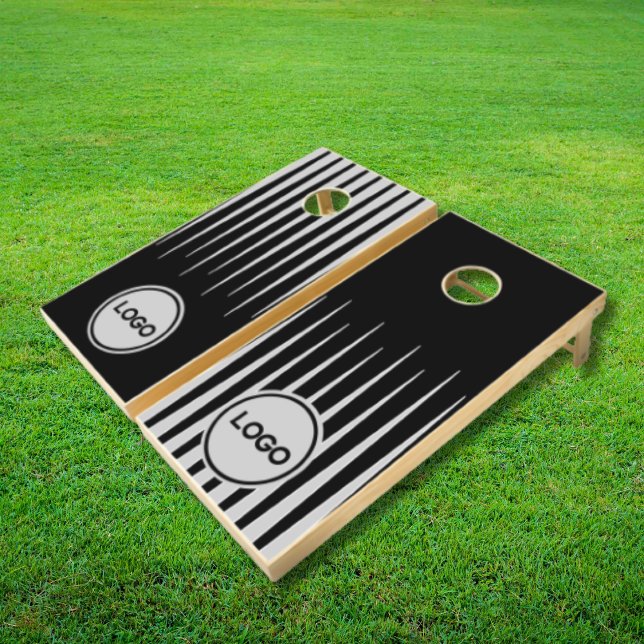 Black Elegant Custom Business Logo Cornhole Set (Black Elegant Custom Business Logo Cornhole Set)