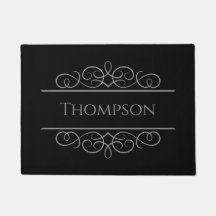 Black Elegant Custom Door Mat