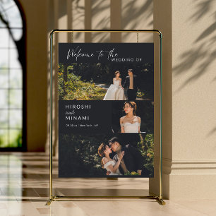Black Elegant Custom Photos and Date Wedding Foam Board