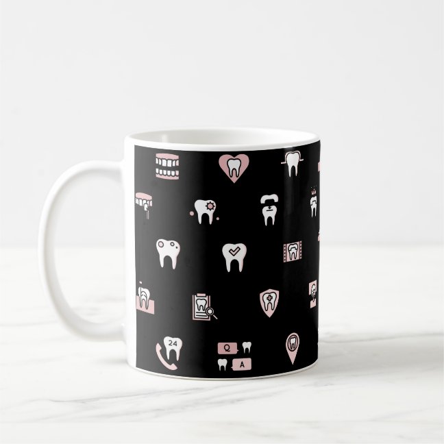 Black elegant Dentist dental clinic dent care Coffee Mug
