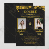 It's a Double Celebration Photo Birthday Party Invitation | Zazzle