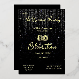 Black Elegant EId Celebration Eid Party Invitation