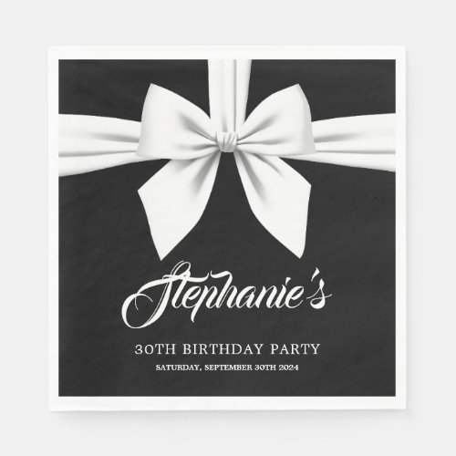 Black Elegant Fancy Tiffany Birthday Tableware Napkins
