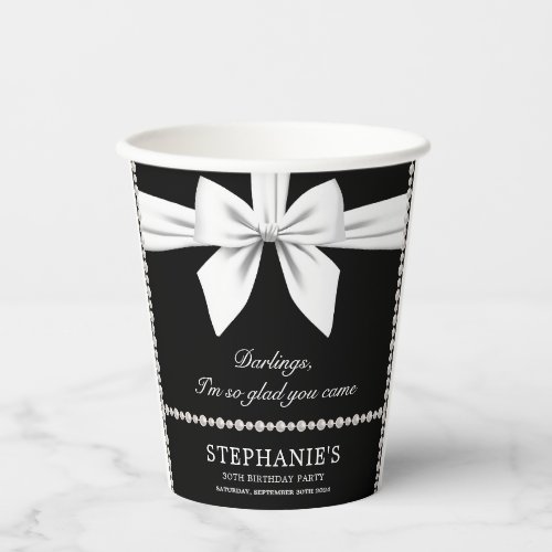 Black Elegant Fancy Tiffany Birthday Tableware Paper Cups