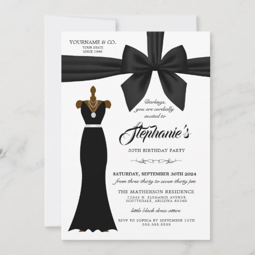 Black Elegant Fashion Tiffany Birthday Invitation