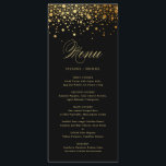 Black Elegant Faux Gold Foil Confetti Wedding Menu<br><div class="desc">Add an elegant accent to your event tablescape with this customizable menu card. It features faux gold foil confetti dots with an elegant script. Personalize this elegant menu card by adding your own details. This faux gold foil menu card is perfect for weddings, bridal showers, baby showers, and so much...</div>
