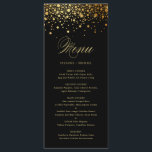 Black Elegant Faux Gold Foil Confetti Wedding Menu<br><div class="desc">Add an elegant accent to your event tablescape with this customizable menu card. It features faux gold foil confetti dots with an elegant script. Personalize this elegant menu card by adding your own details. This faux gold foil menu card is perfect for weddings, bridal showers, baby showers, and so much...</div>