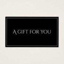 Black Elegant Gift Certificate Card for Businesses