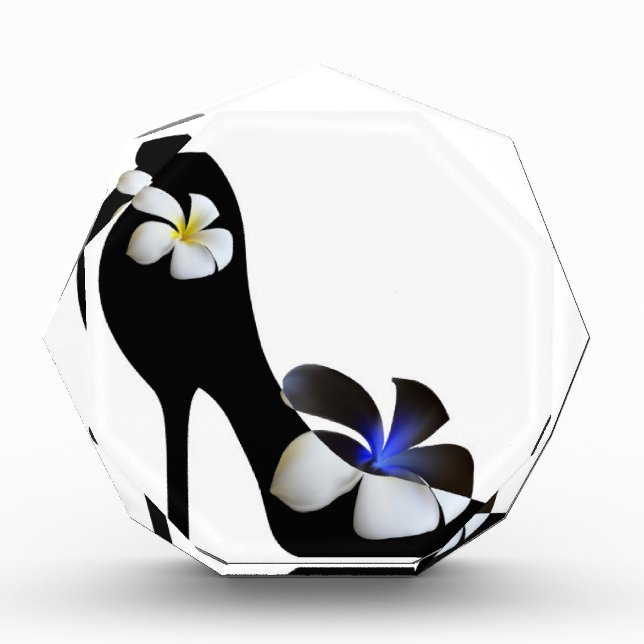 Black elegant high-heeled shoes. Fantasy of high f Acrylic Award (Front)