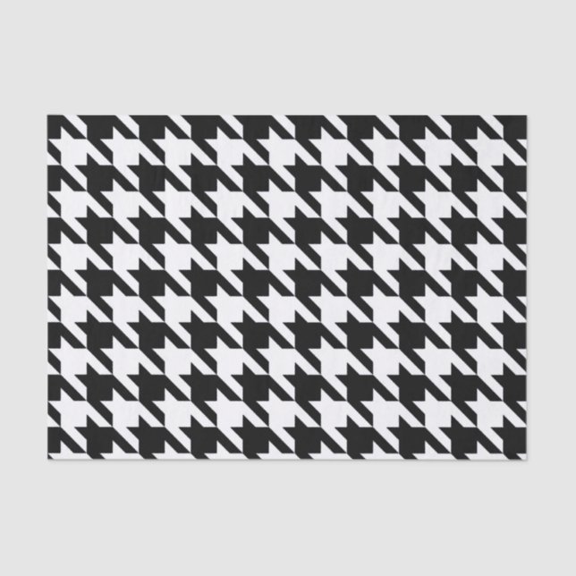 Black Elegant Houndstooth Tissue Paper (Front)