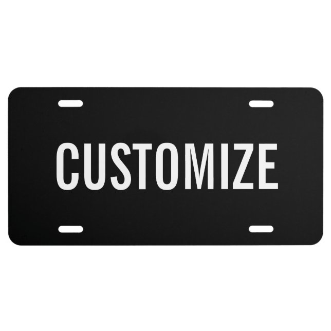 Black elegant license plate (Front)