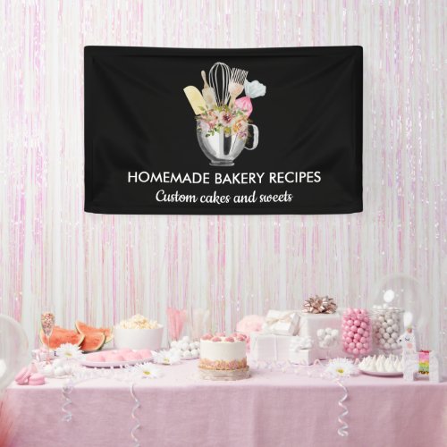 Black Elegant Minimal Bakery pastry shop Banner