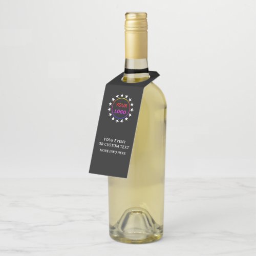 Black Elegant Minimal Script Cheers Party B Bottle Hanger Tag