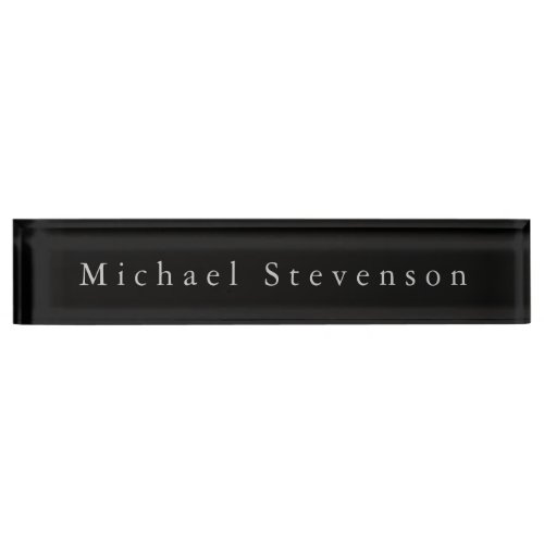 Black Elegant Modern Desk Nameplate