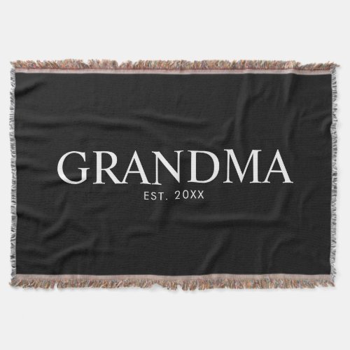 Black Elegant Modern Grandma Throw Blanket