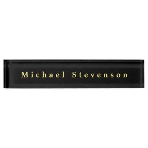 Black Elegant Modern Professional Desk Nameplate