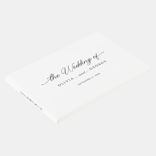 Black Elegant Modern Script Calligraphy Guest Book