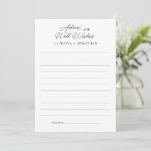 Black Elegant Modern Script Well Wishes Advice Card
