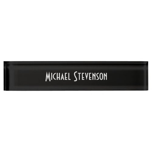 Black Elegant Modern Stylish Nameplate