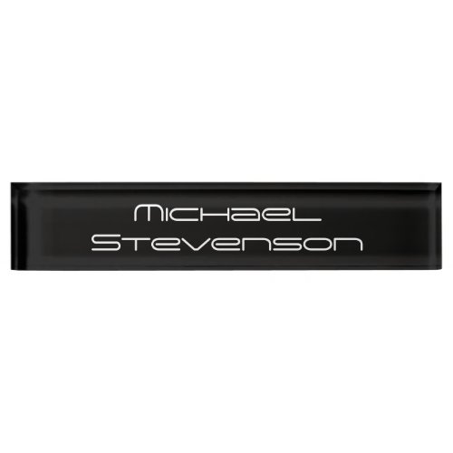 Black Elegant Modern Stylish Nameplate