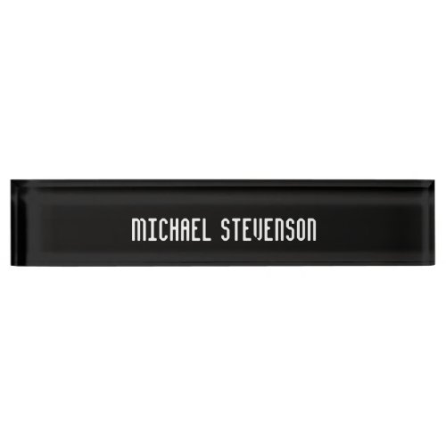 Black Elegant Modern Stylish Nameplate