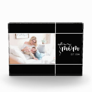 Black Elegant Mom Established Bow Add Photo Block