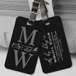 Black Elegant Monogram Name Luggage Tag<br><div class="desc">Create Your Own Stylish Modern Custom World Traveler Black Vertical Monogram Name Luggage Tag. This sleek and modern luggage tag adds a personalized touch to any travel adventure, perfect for anyone who loves to explore with style. The front features a dark gray two-letter serif monogram using the first and last...</div>