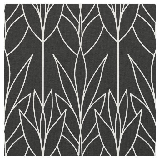 Black elegant natural seamless leafy pattern plant fabric