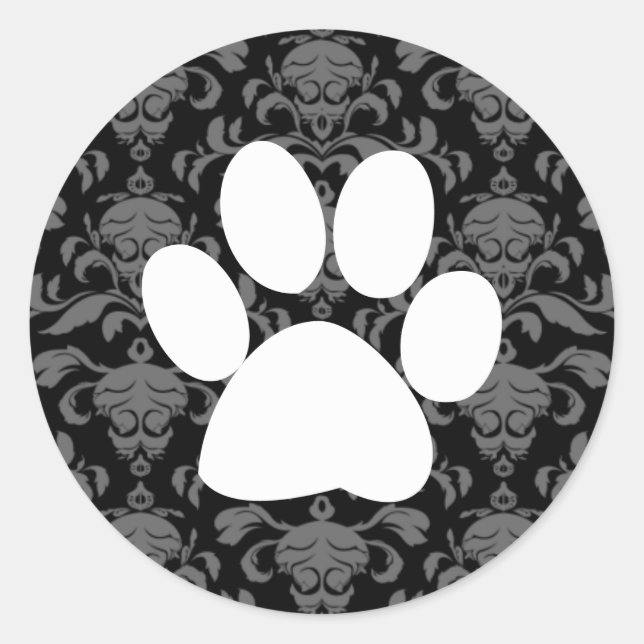 Black Elegant Paw Print Sticker (Front)