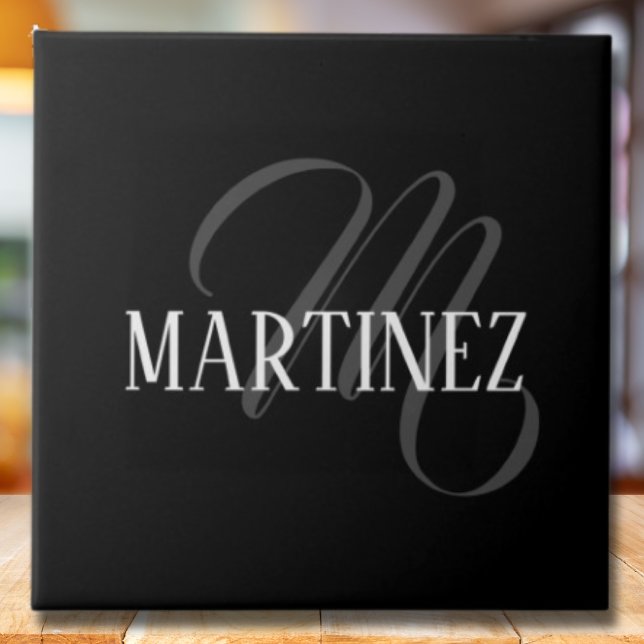 Black Elegant Personalized Last Name | Name Ceramic Tile (Creator Uploaded)