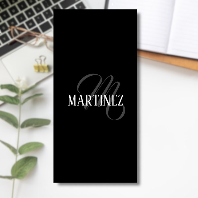 Black Elegant Personalized Last Name | Name Magnetic Notepad (Creator Uploaded)