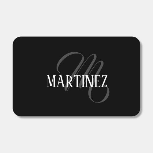 Black Elegant Personalized Last Name  Name Matchboxes