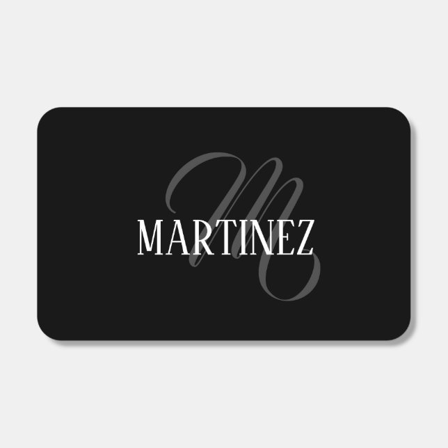 Black Elegant Personalized Last Name | Name Matchboxes (Front)