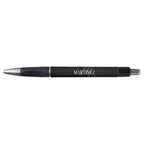 Black Elegant Personalized Last Name  Name Pen