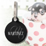 Black Elegant Personalized Last Name | Name Pet ID Tag<br><div class="desc">Black Elegant Personalized Name. You can choose to add your name, the name of a loved one, or a special message. Whether it's a heartfelt gift for someone dear to you or a personal treat, the choice is yours.</div>