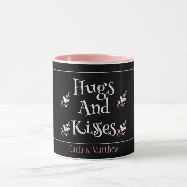 black elegant pink valentine, Sweet for couple  Mug (Center)