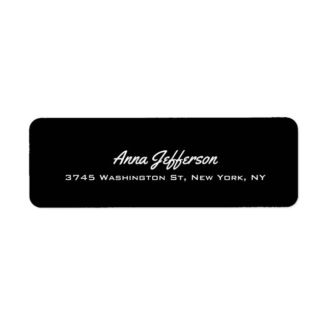 Black Elegant Professional Modern Personal Label (Front)